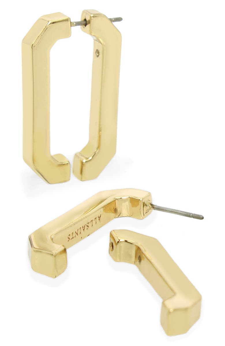AllSaints Hexagon Front Back Earrings, Alternate, color, 