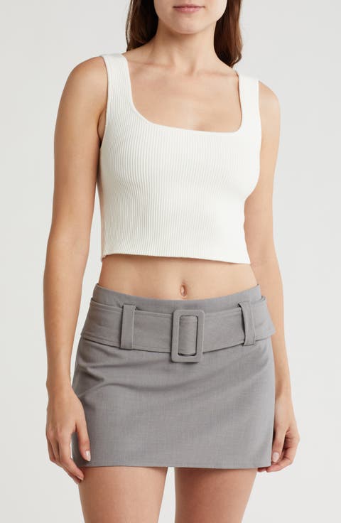 Reversible Rib Crop Sweater Tank