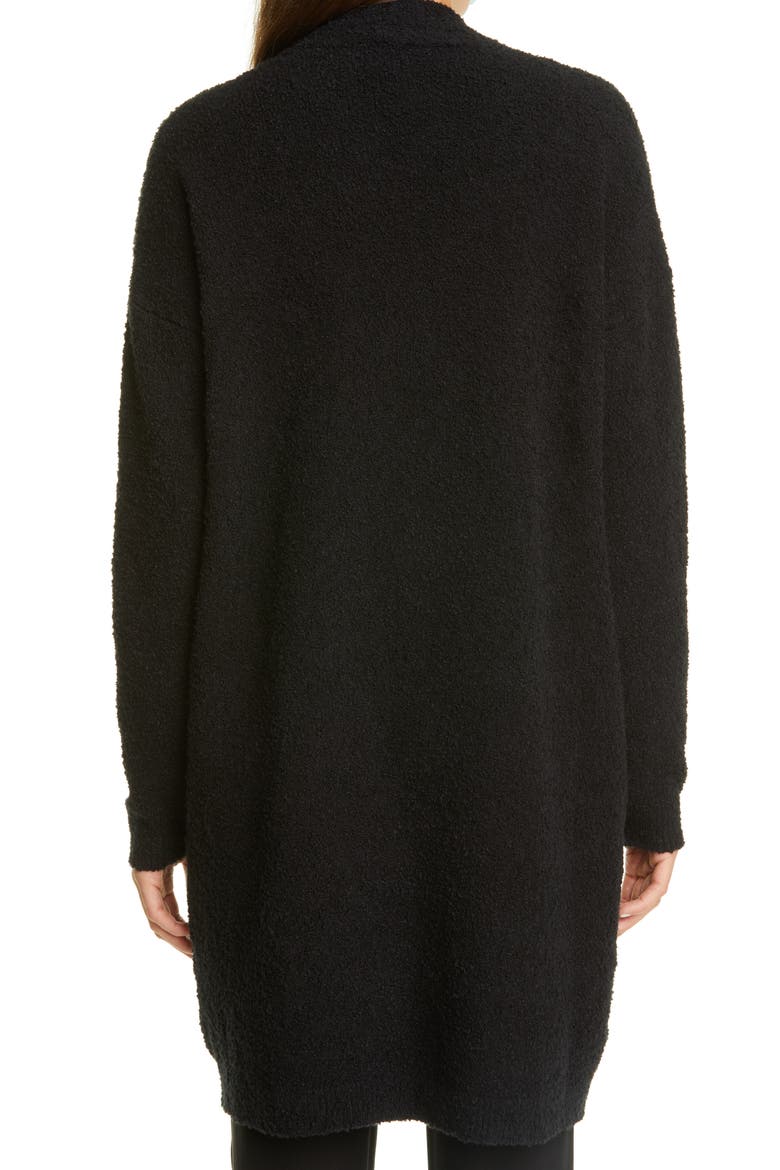 Straight Open Front Long Cardigan, Alternate, color, BLACK