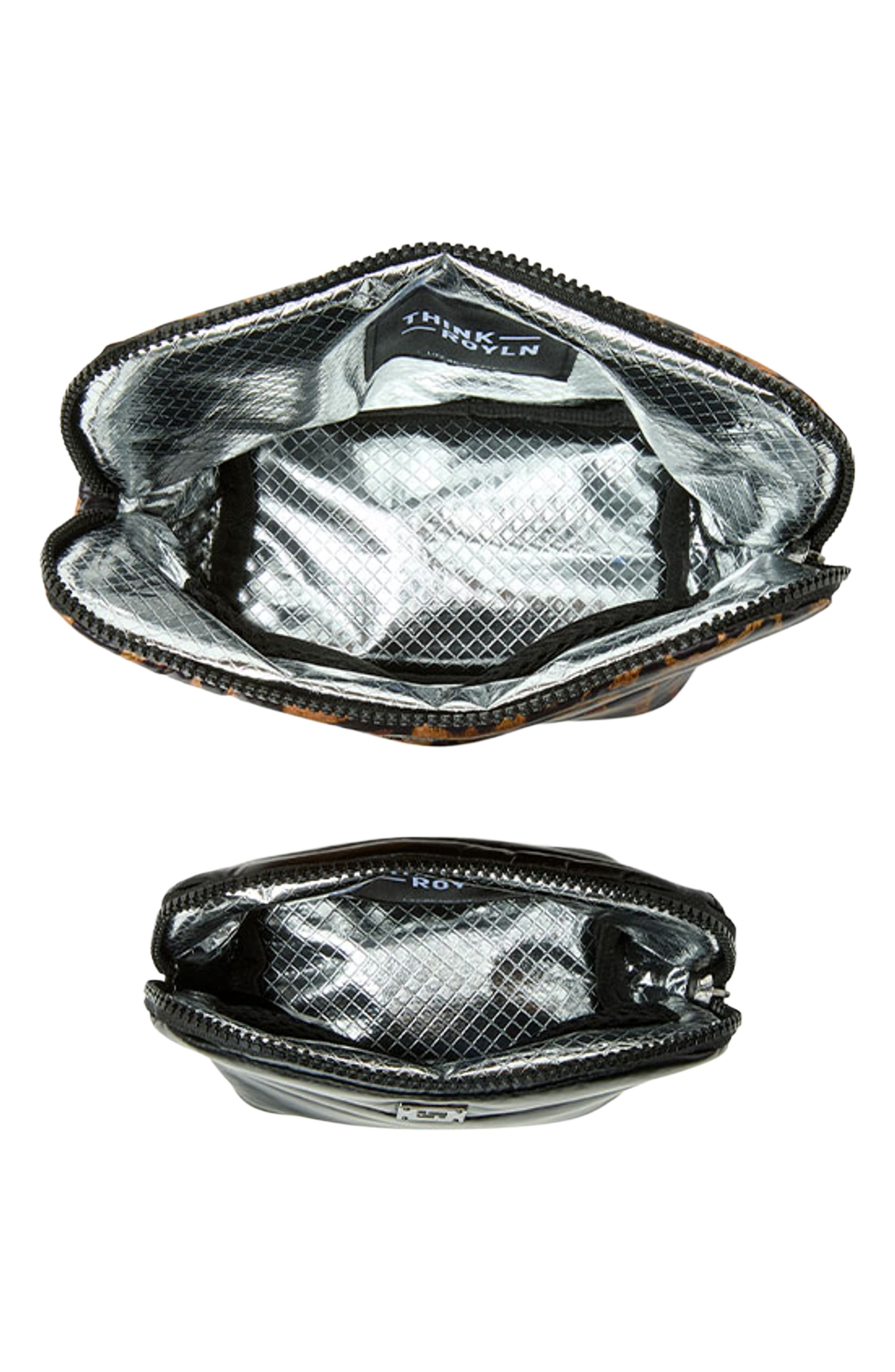 Double Stash Set of 2 Zip-Top Travel Pouches, Alternate, color, LEOPARD/ PEARL BLACK