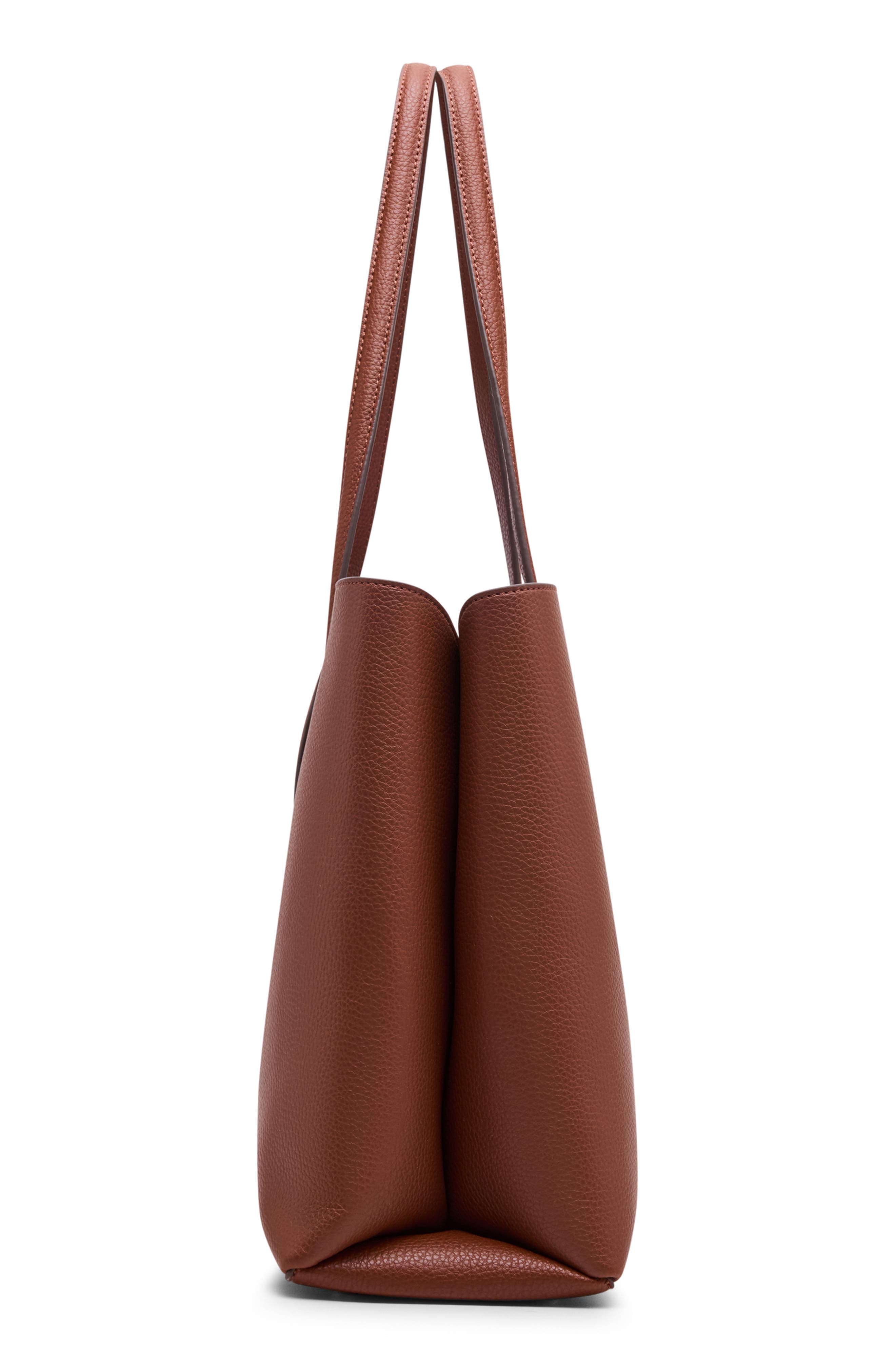 Anne Klein Double Compartment Tote Bag with Pouch, Alternate, color, Hazelnut/ Multi