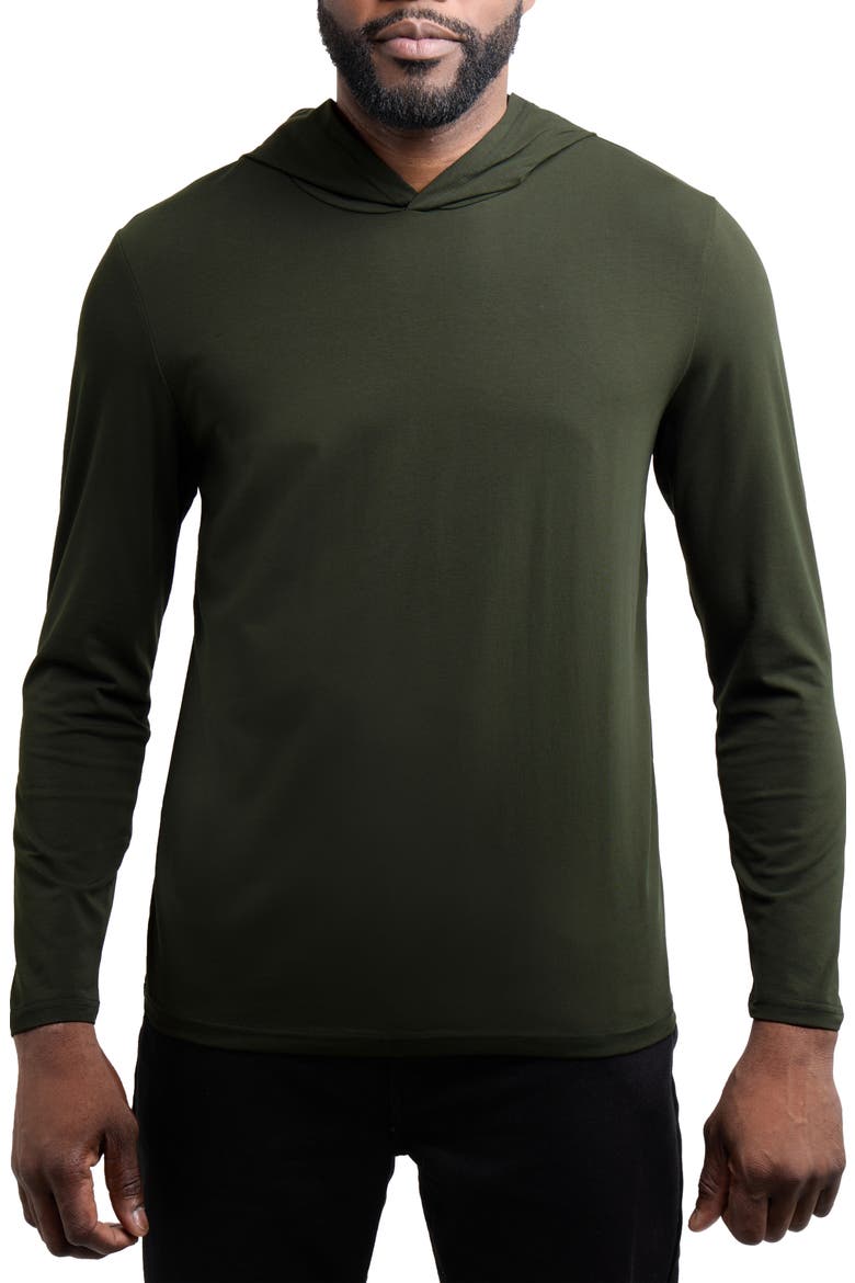Long Sleeve Hooded T-Shirt, Main, color, OLIVE