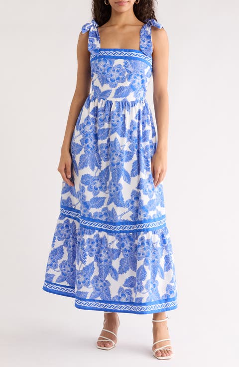 Rency Floral Tiered Cotton Maxi Sundress (Plus)