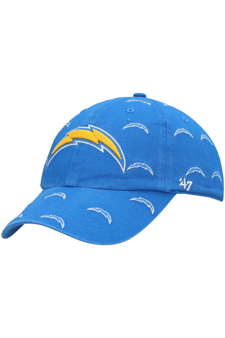 Women's '47 Powder Blue Los Angeles Chargers Confetti Clean Up Adjustable Hat, Main, color, Powder Blue