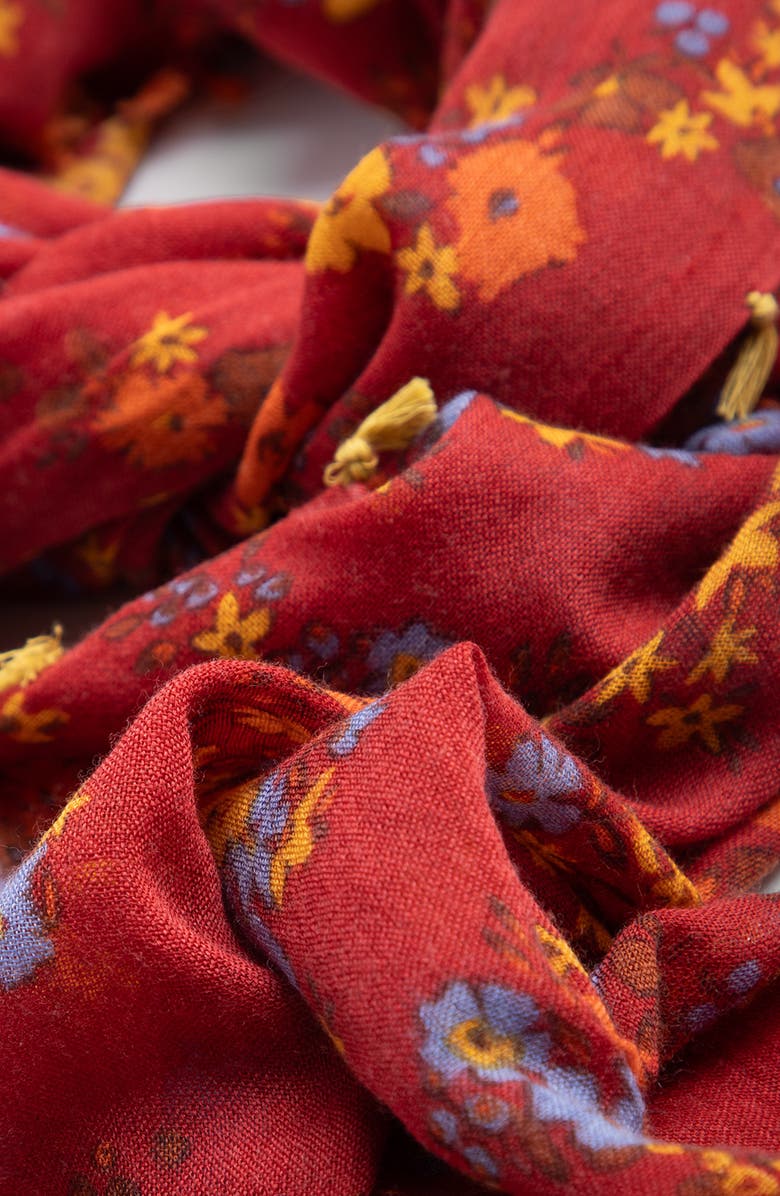 SAACHI Floral Wool Scarf, Alternate, color, Red