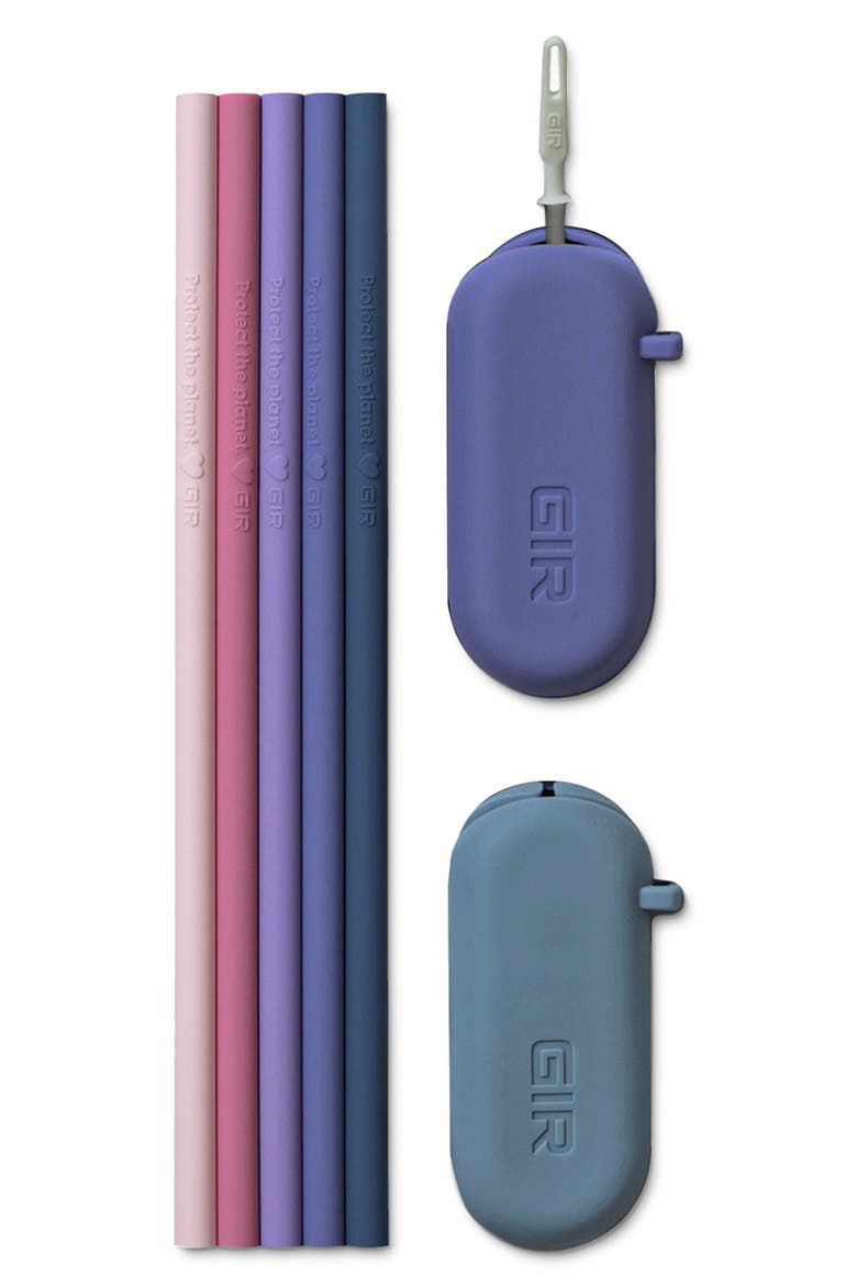 5-Pack Standard Silicone Straws, Main, color, DUSK
