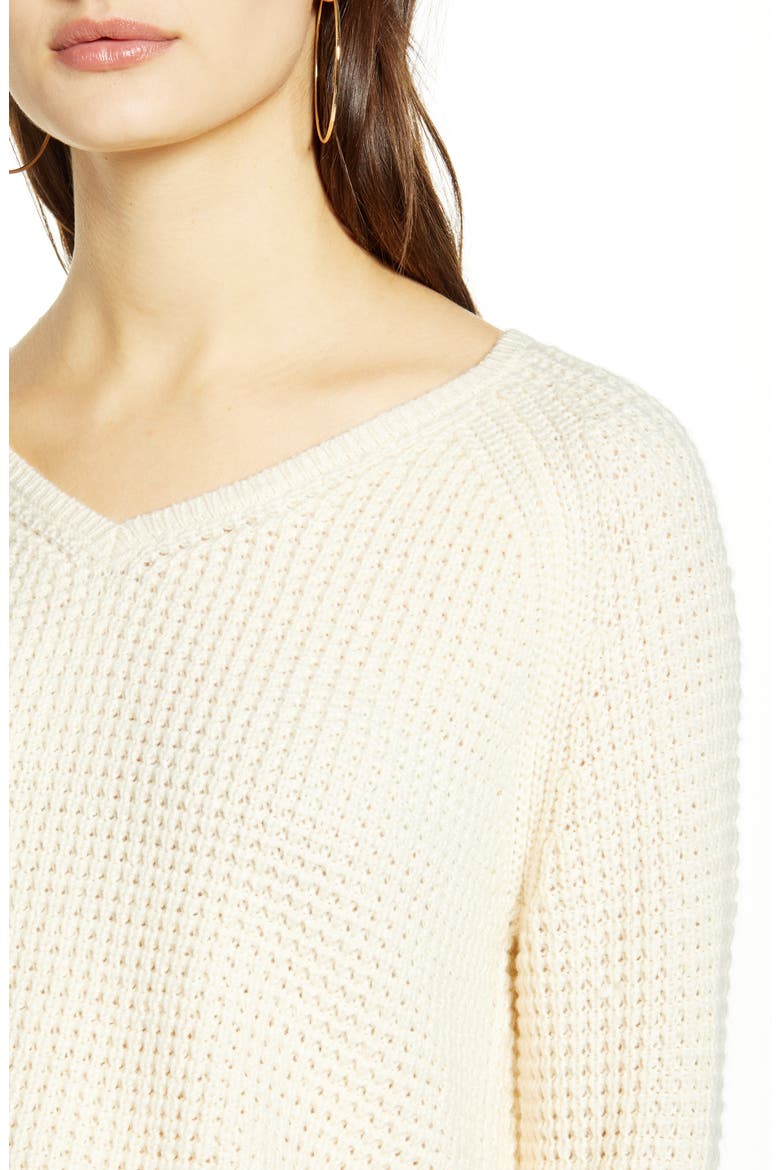 Leanna V-Neck Pullover, Alternate, color, BIRCH