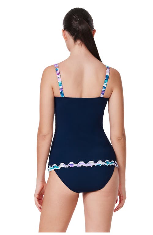 Gottex Canva Tricolore D-cup Tankini Top In Blue