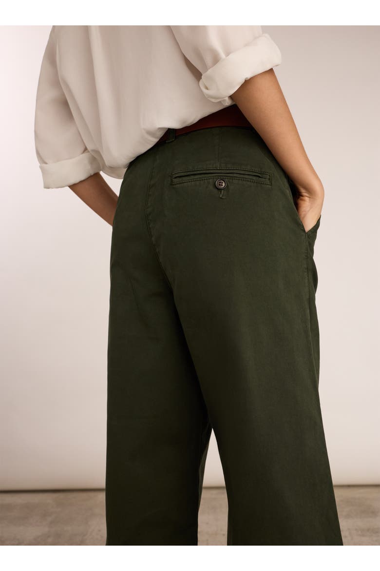Brielle Organic Cotton Wide Leg Trousers, Alternate, color, Deep Khaki