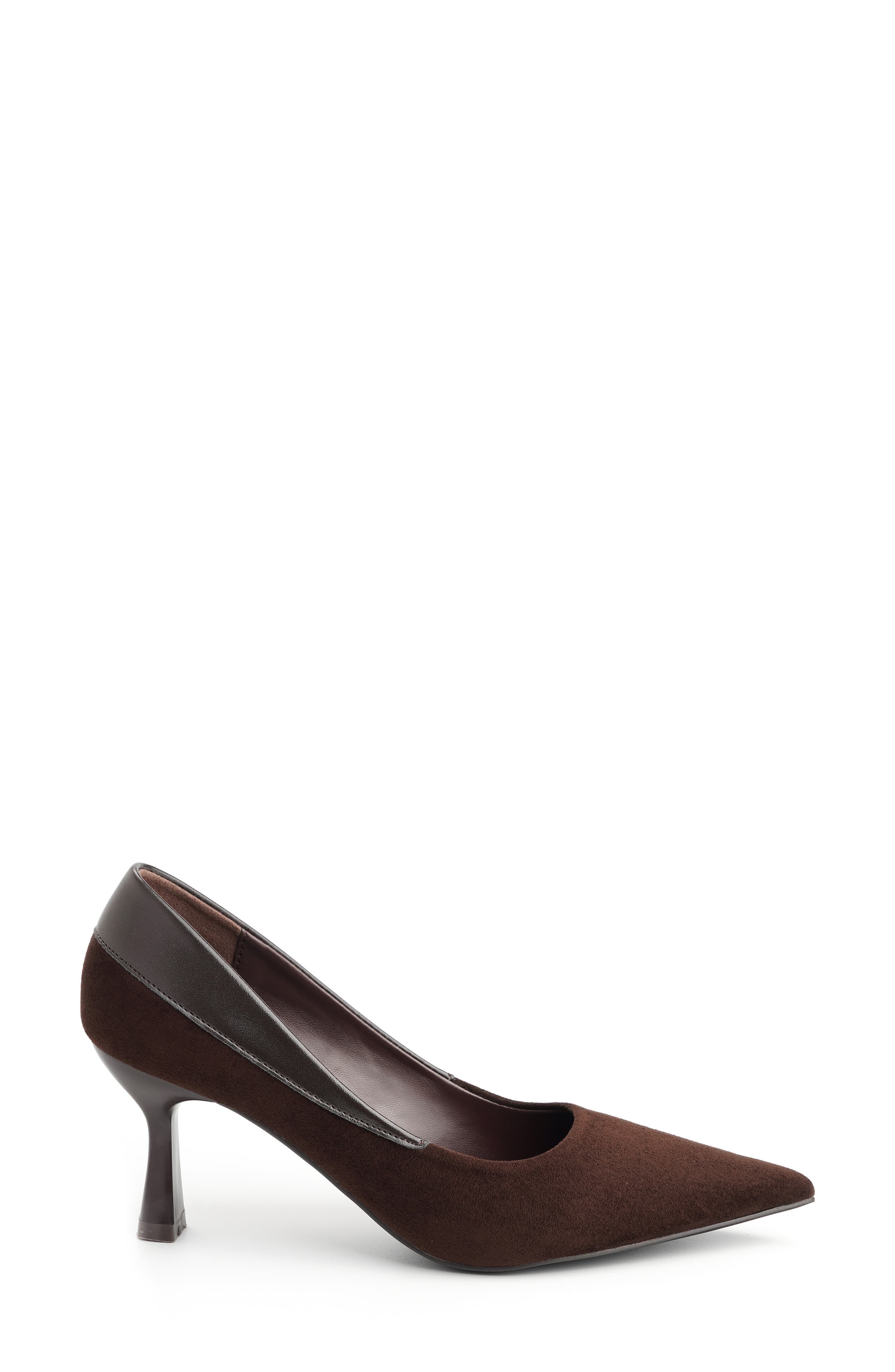Kimberly Faux Leather Pointed Toe Pump, Alternate, color, BROWN