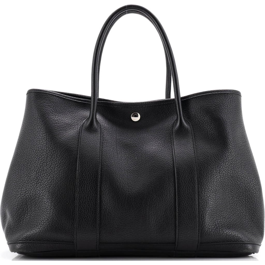 Pre-owned Hermes Hermes Garden Party Tote Leather 36 In Black