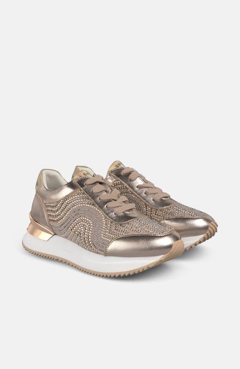 Sneaker with Rhinestone Print