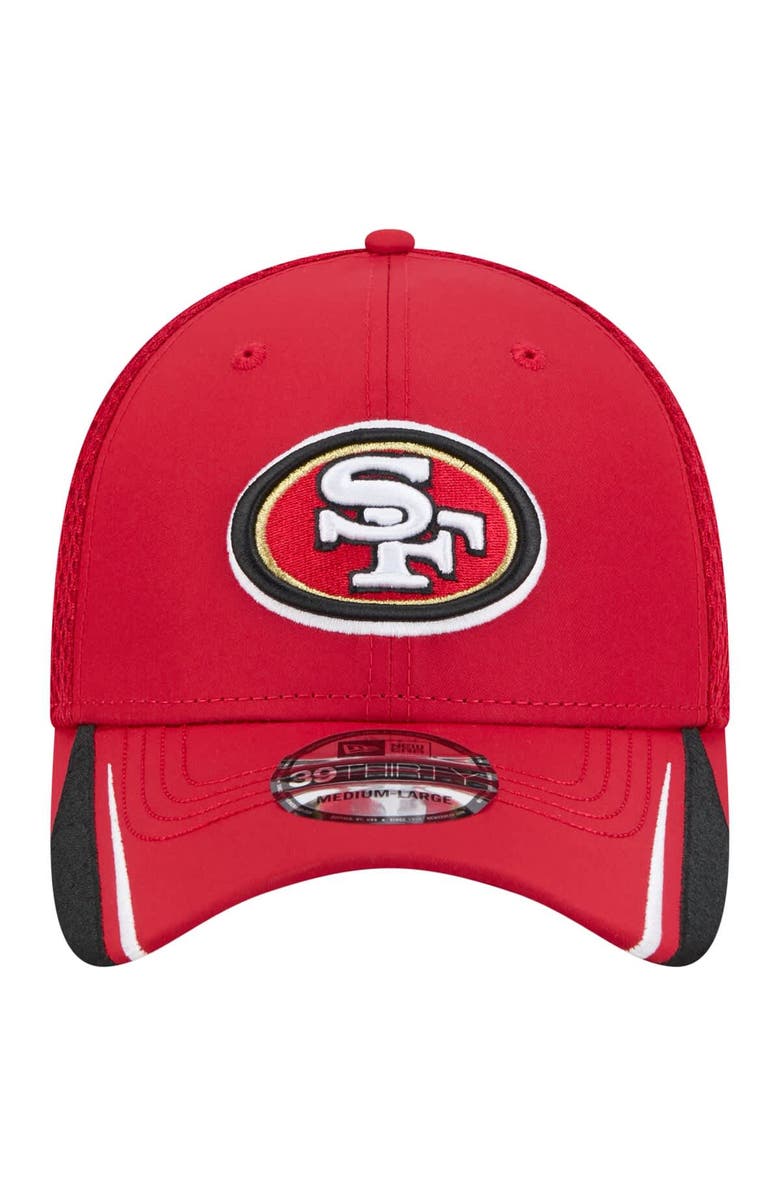 New Era Men's New Era Scarlet San Francisco 49ers Game Day Linear 39THIRTY Flex Hat, Alternate, color, Scarlet