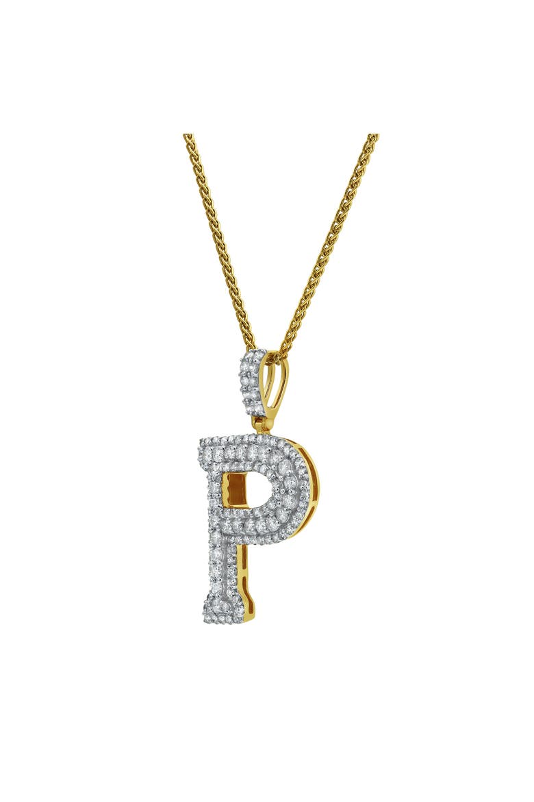 P Initial Diamond Pendant 14K Yellow Gold - 2.19 Carats, Alternate, color, 14K Yellow Gold -
