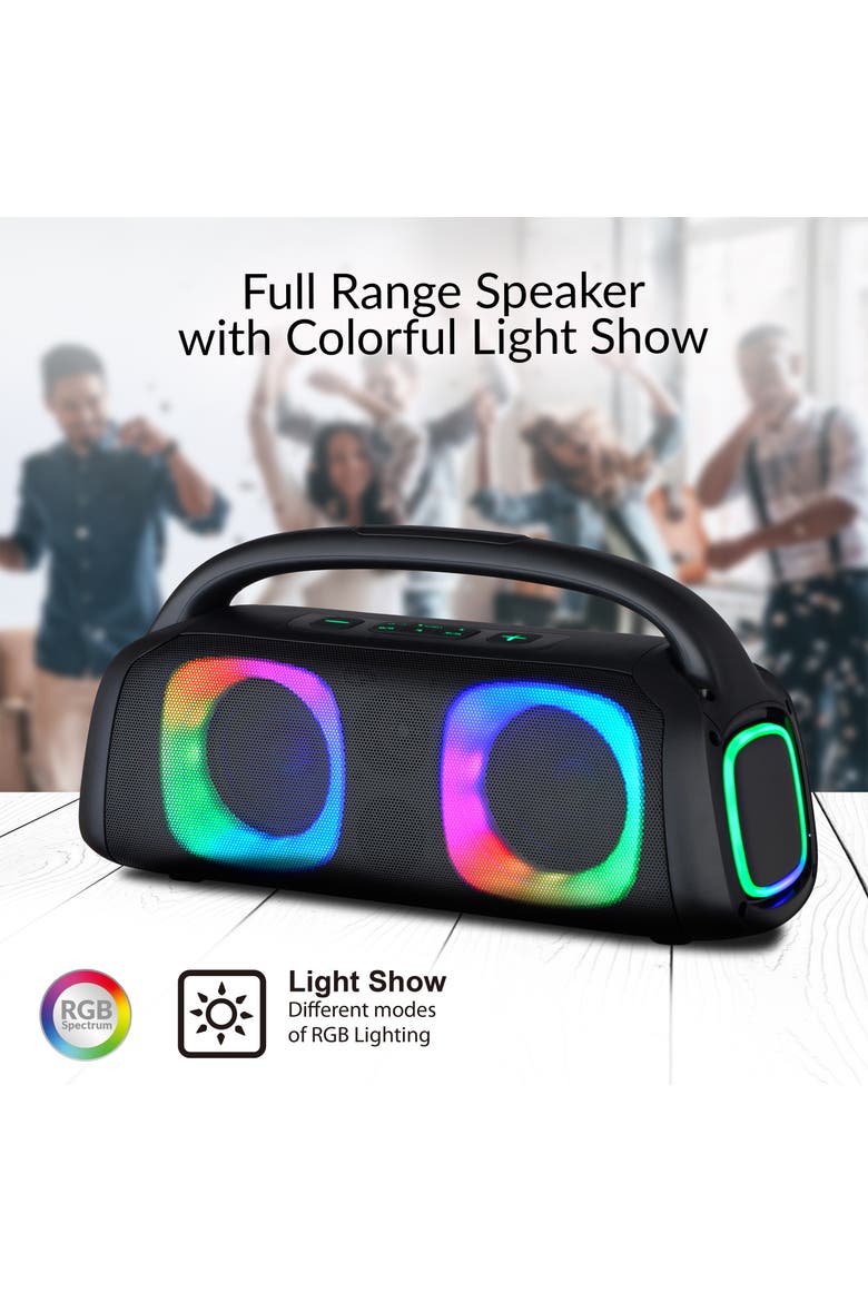 Portable Bluetooth Speaker with RGB Lights, Alternate, color, Black