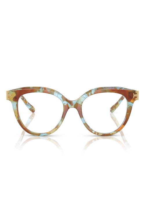 Tory Burch 51mm Phantos Optical Glasses In Blue Tortoise