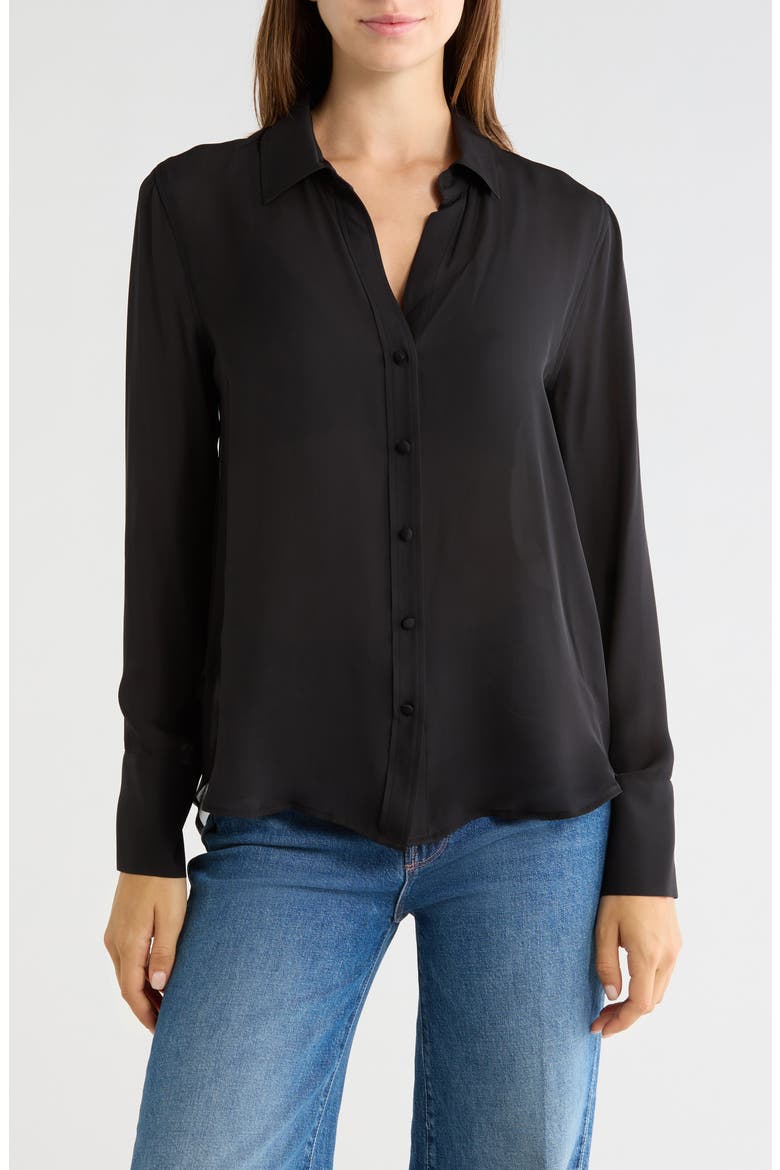 Hailie Flocked Back Shirt, Main, color, BLACK DRAGON