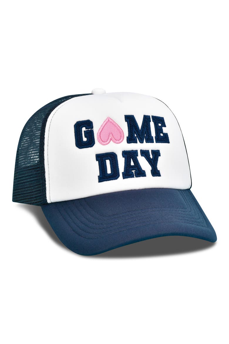 Kids' Varsity Game Day Trucker Hat, Alternate, color, MULTI BLUE