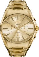 DIESEL® D-Curve Goldtone Chronograph Bracelet Watch, 48mm