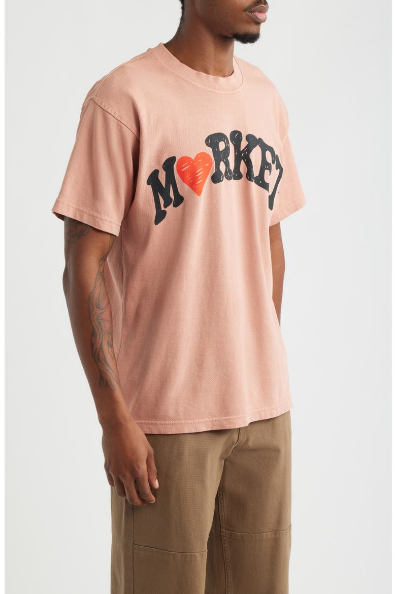 Heart Arc Cotton Graphic T-Shirt, Alternate, color, SALMON