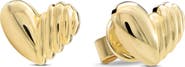 DEVATA Sweet Heart Stud Earrings in 14K Gold, 7mm