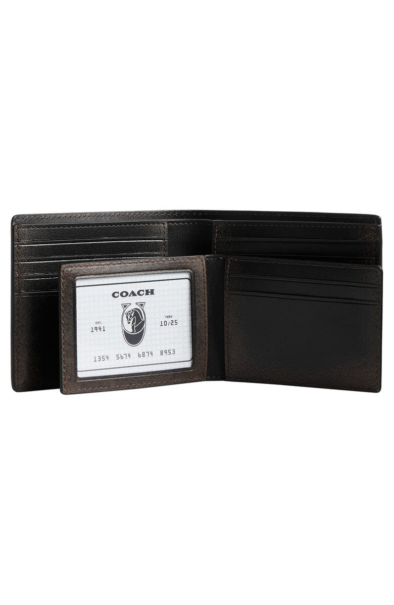 COACH 3-in-1 Loved Leather Bifold Wallet, Alternate, color, Black/Light Tan