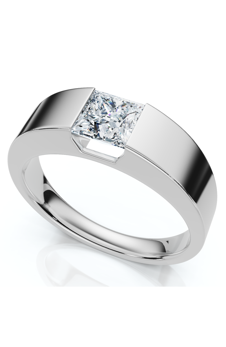 Bliss Diamond Men's 1Ct Princess Cut Diamond Wedding Anniversary Ring 14k Gold or Pt Lab Grown, Alternate, color, 