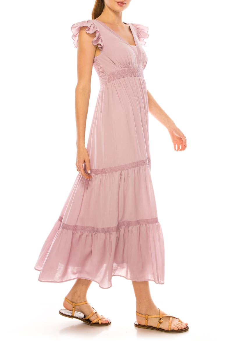 Lace Trim Maxi Dress, Alternate, color, DAWN PINK