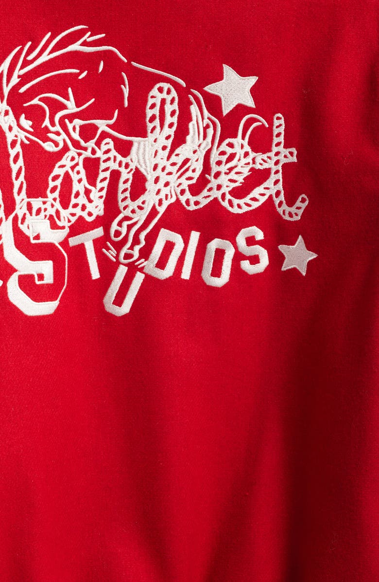 MARKET Old West Varsity Jacket, Alternate, color, Navy / Salsa