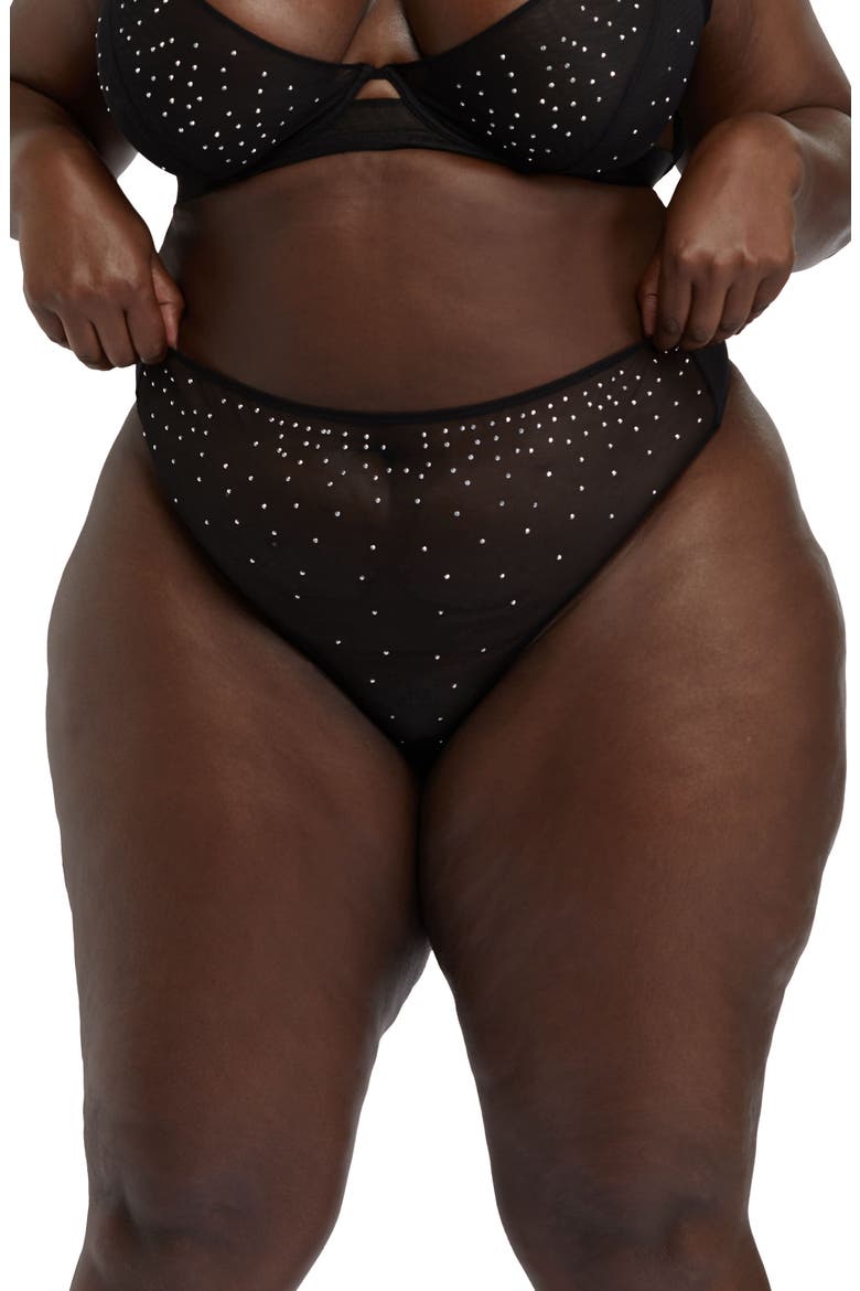 Gabi Fresh Lydia High Waist Thong, Main, color, BLACK