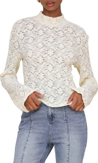 Avec Les Filles Lace Turtleneck Top | Nordstrom