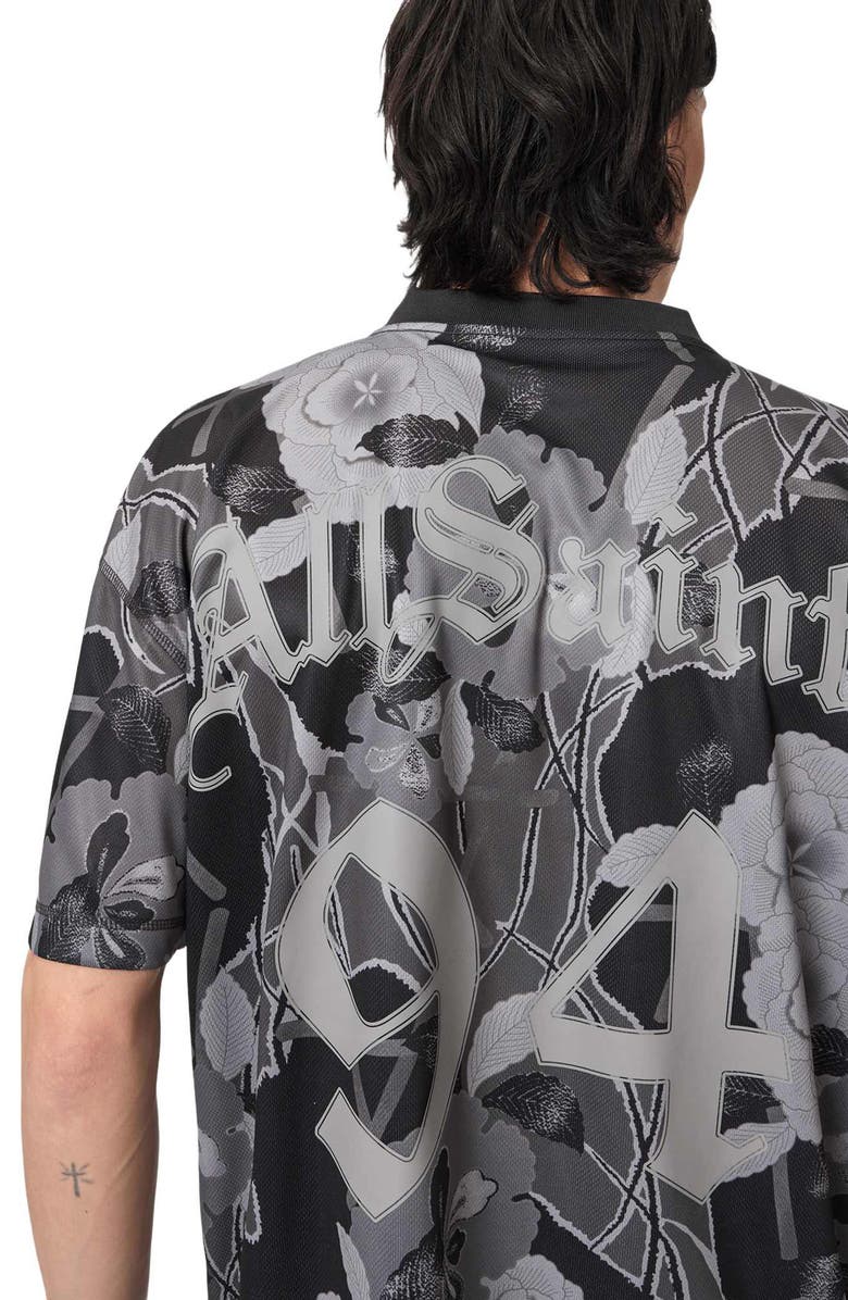AllSaints Puerto Soccer Jersey, Alternate, color, Jet Black