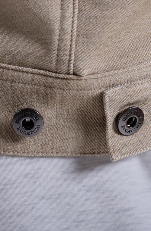 Bugatchi Knit Trucker Jacket In Brown