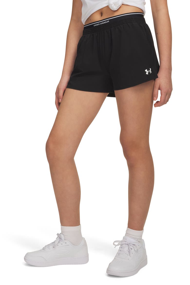 Kids' Vanish Woven Shorts, Alternate, color, BLACK / / WHITE