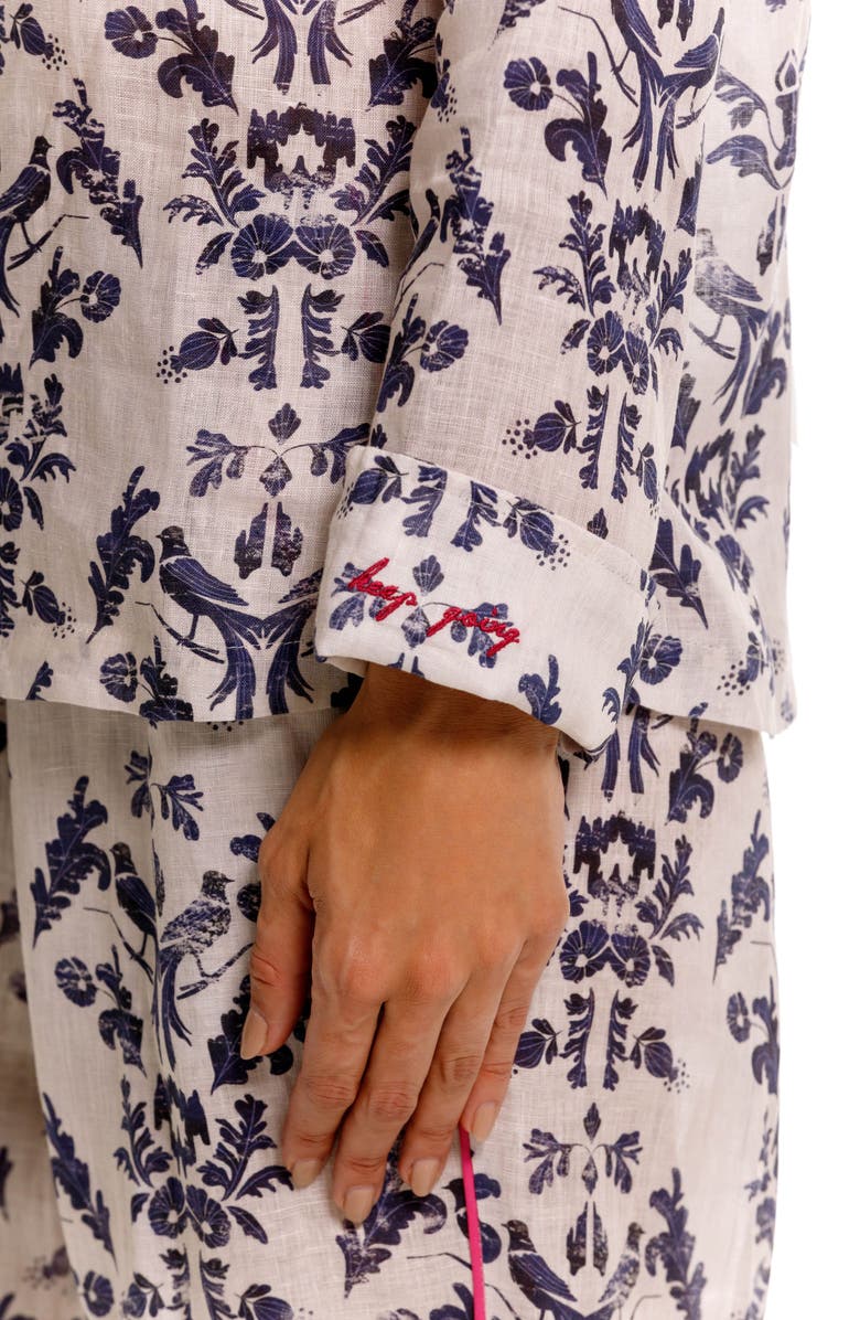 The Lazy Poet Emma Linen Pajamas, Alternate, color, White