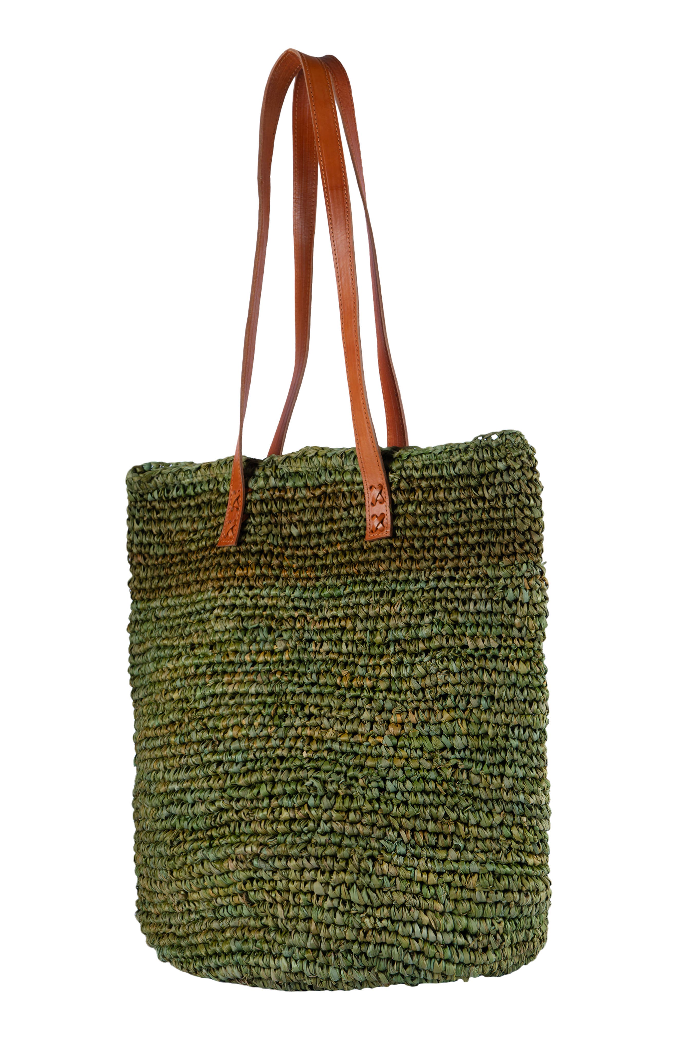 Jelavu Hamptons Raffia Tote, Alternate, color, Dark Green
