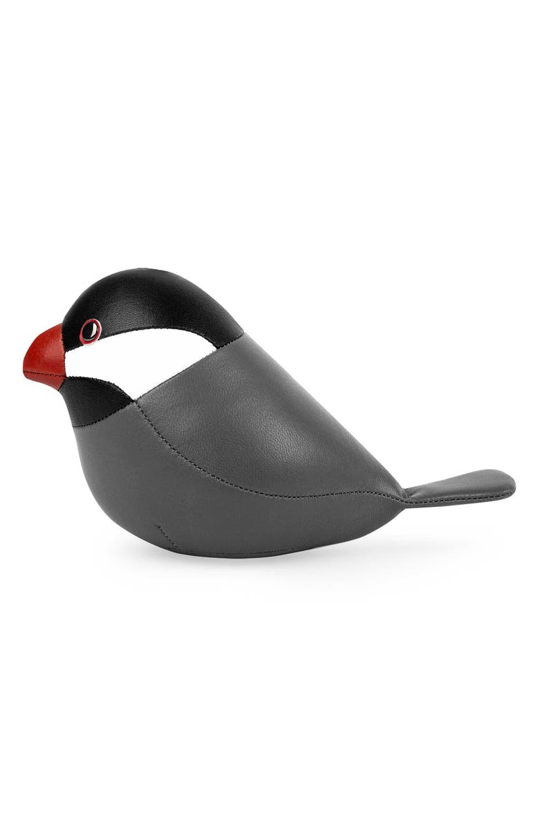 Zuny Java Sparrow Faux Leather Paperweight, Alternate, color, Dark Gray Black
