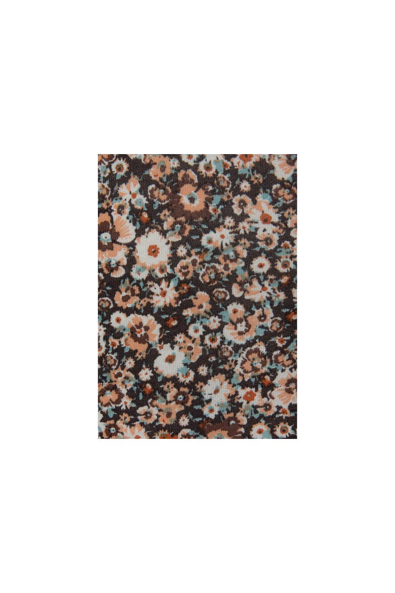 Floral Bow Detail Dress, Alternate, color, Brown Multi