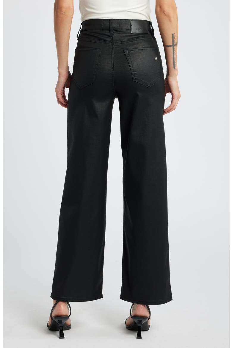 Coated Wide Leg Dad Jeans, Alternate, color, BLACK
