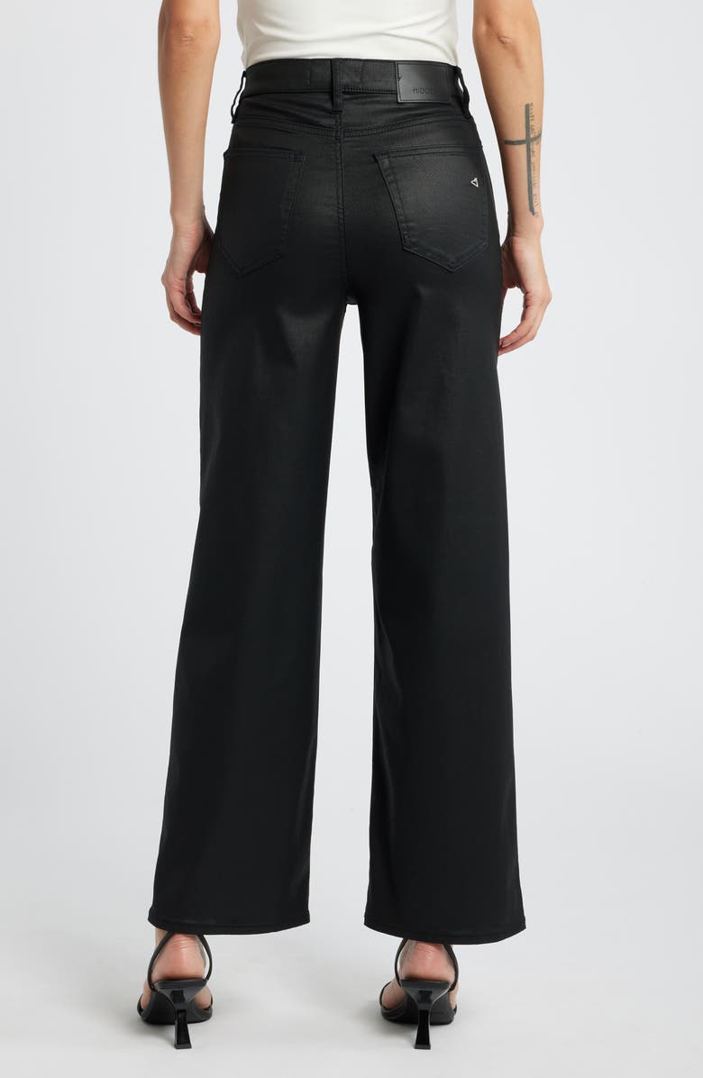 HIDDEN JEANS Coated Wide Leg Dad Jeans, Alternate, color, Black