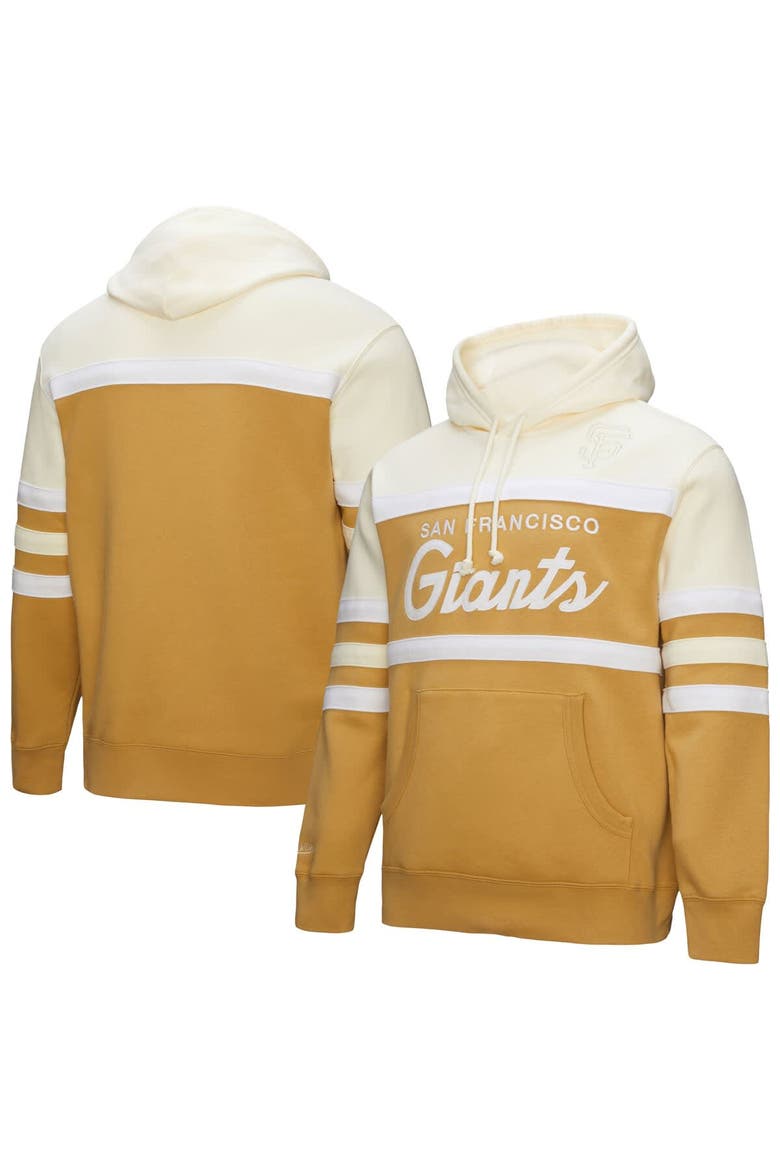 Men's Mitchell & Ness Tan/Cream San Francisco Giants Head Coach Pullover Hoodie, Alternate, color, Tan