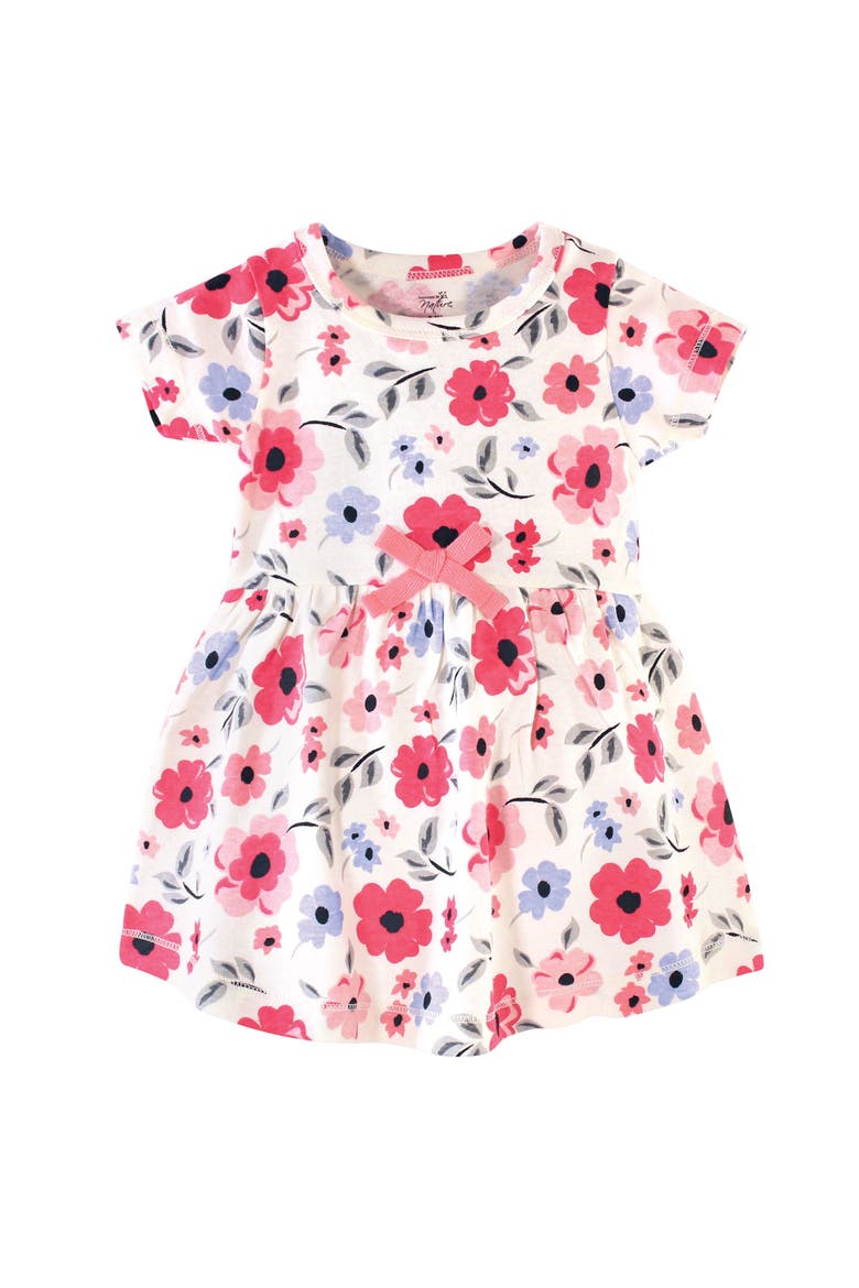 Organic Cotton Short-Sleeve and Long-Sleeve Dresses, Alternate, color, Coral Garden