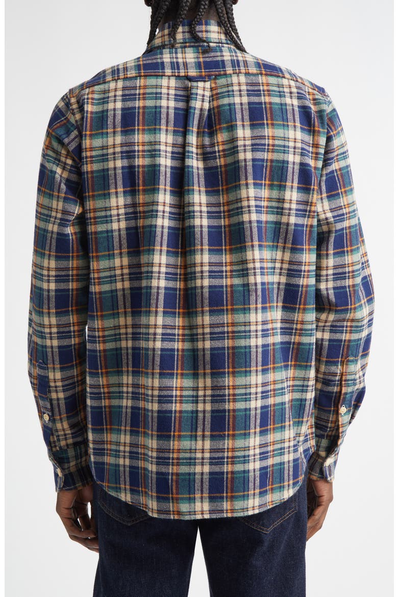 Relaxed Check Button-Up Shirt, Alternate, color, INDIGO