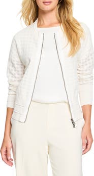NIC+ZOE Sheer Stitch Zip Cardigan