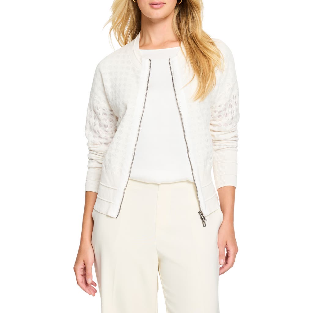 NIC + ZOE NIC+ZOE SHEER STITCH ZIP CARDIGAN