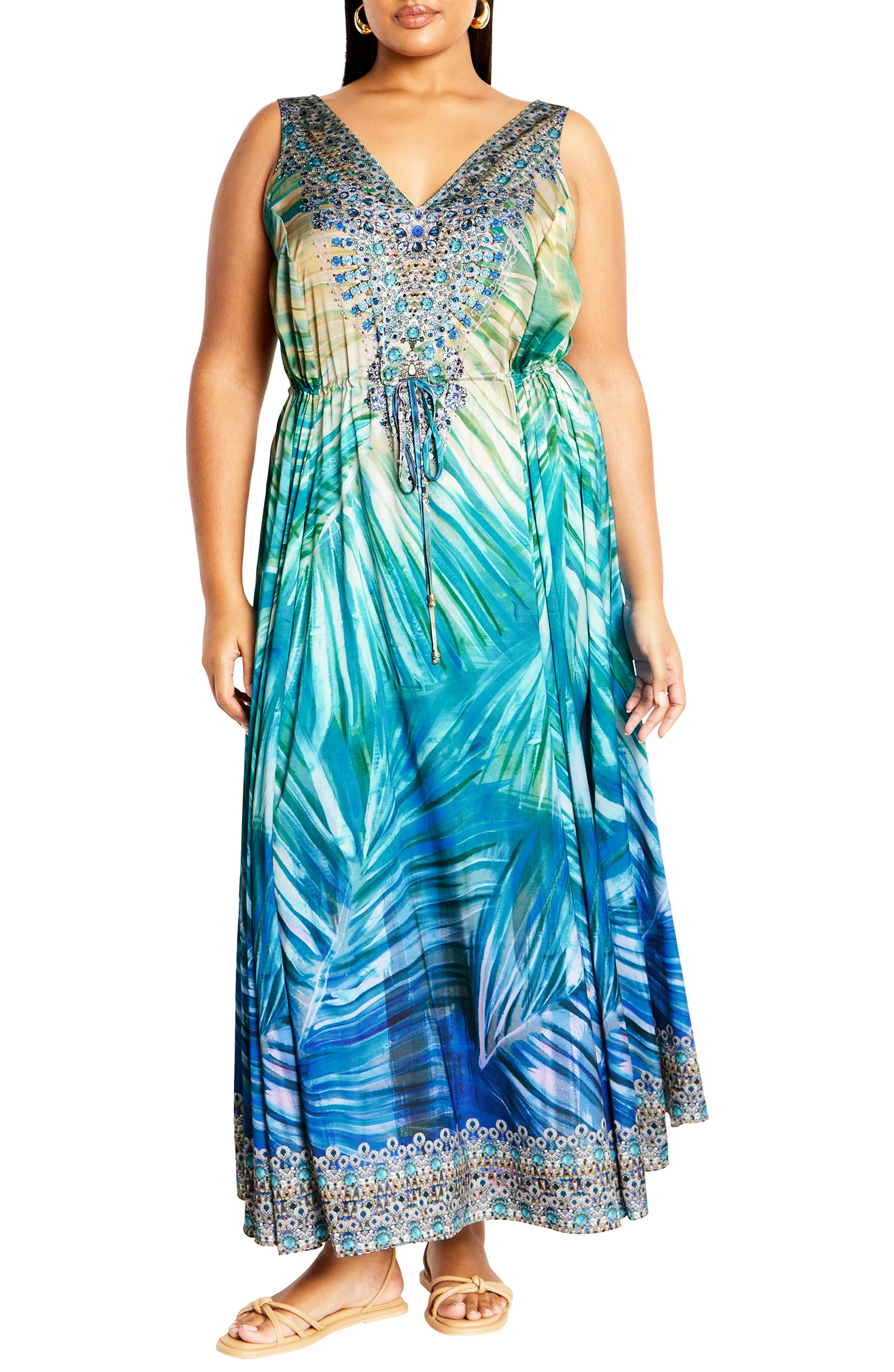 City Chic Afterglow Sleeveless Jersey Maxi Dress