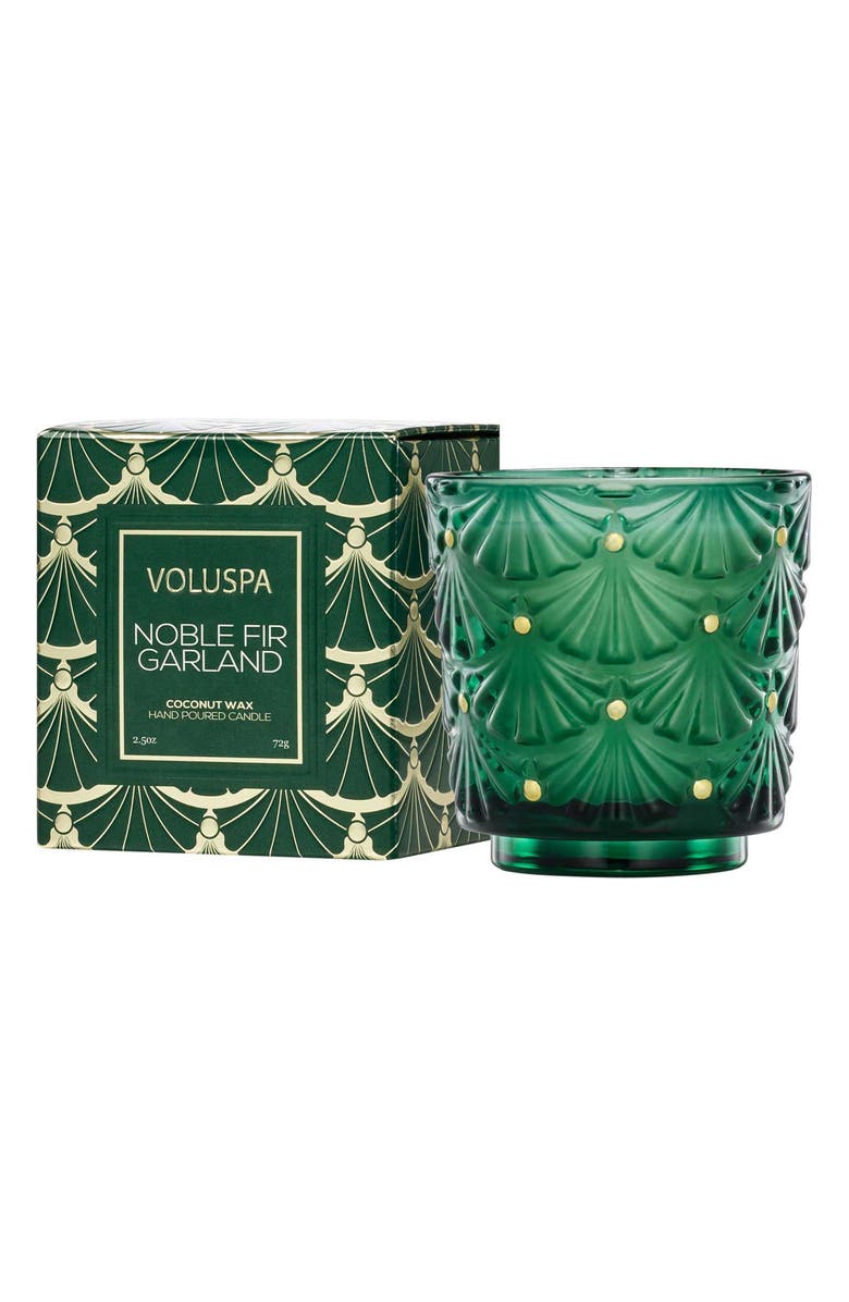 Voluspa Noble Fir Garland Pedestal Candle, Main, color, Noble Fir Garland