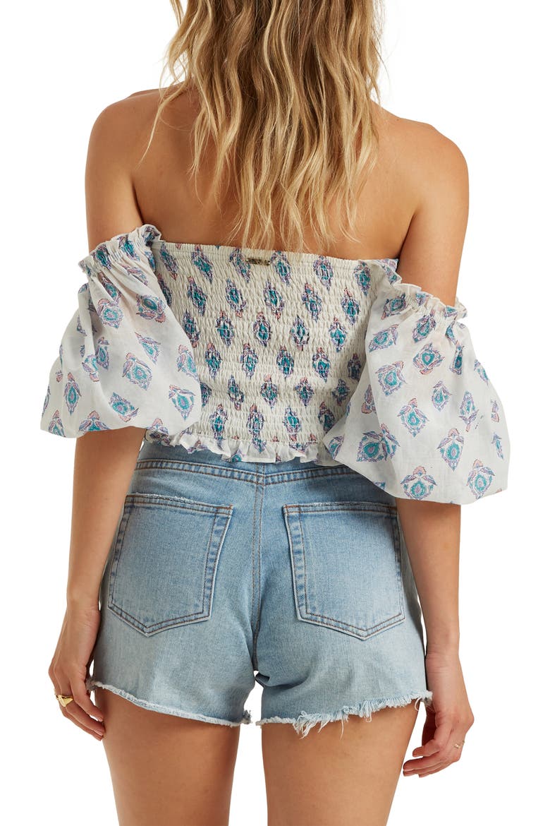 Feelings Groovy Smocked Crop Top, Alternate, color, COOL WIP