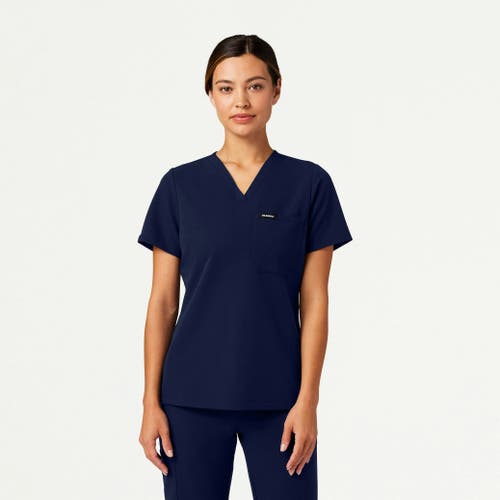 Jaanuu 1-pocket Slim V-neck Scrub Top In Blue