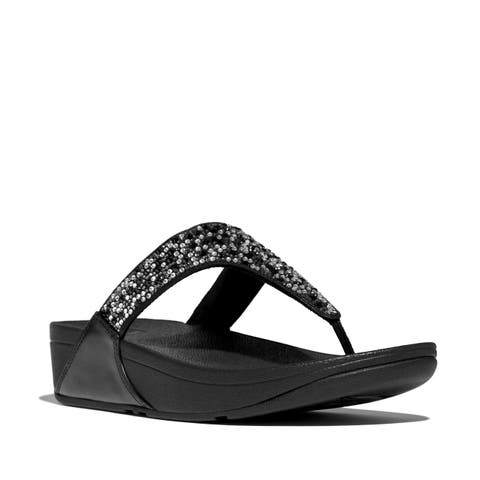 Lulu Crystal-mix toe-post sandals